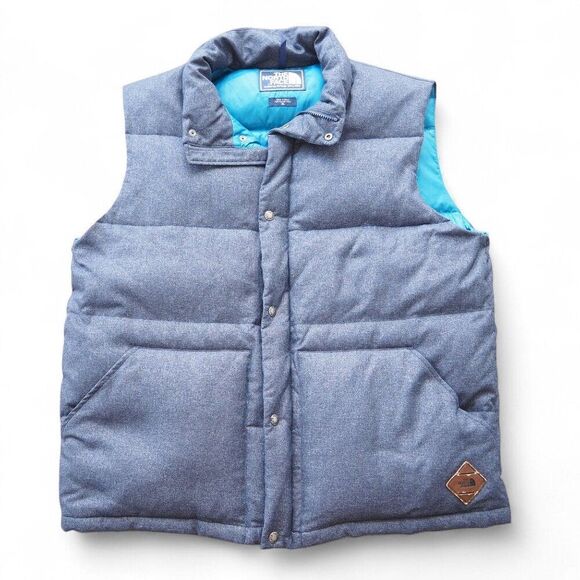 The North Face Barrons Lake Down Filled Puffer Vest Cosmic Blue Melange Men's XL - Picture 1 of 11